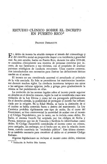 estudio clinico sobre el incesto en puerto rico - Revista de Ciencias ...