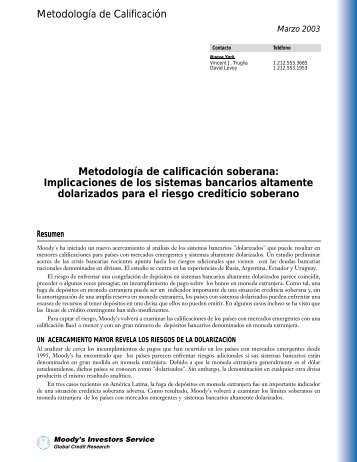 Metodología de calificación soberana - Moody's