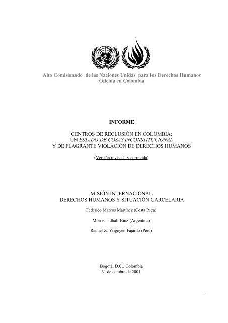 Informe Carceles - Oficina en Colombia del Alto Comisionado de las ...