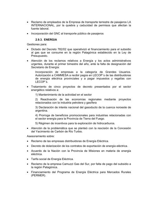 Memoria detallada del - Jefatura de Gabinete de Ministros