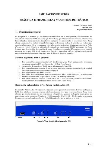 AMPLIACIÓN DE REDES PRÁCTICA 1: FRAME RELAY Y ...