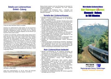 Süd-Thüringen-EXpress: Eisenach Eisenach - Coburg in ... - Pro Bahn