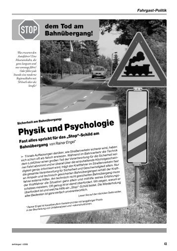 Sicherheit am Bahnübergang: Physik und Psychologie - derFahrgast