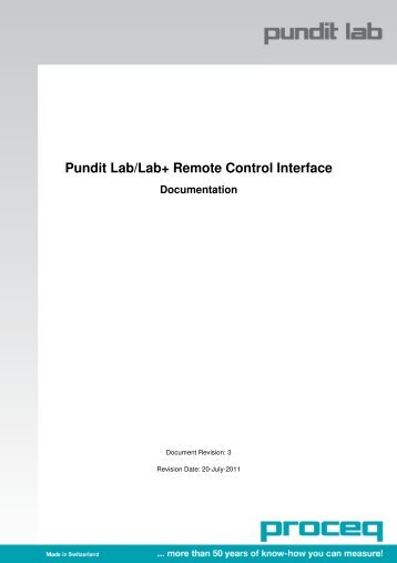 Pundit Lab/Lab+ Remote Control Interface - Proceq