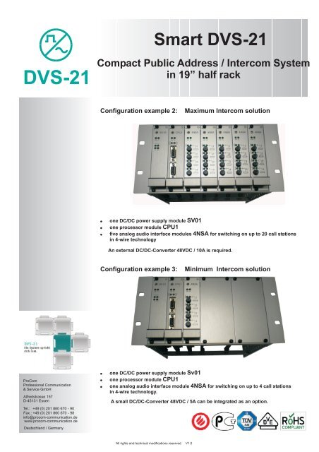 Smart DVS-21 - ProCom Professional Communication and Service ...