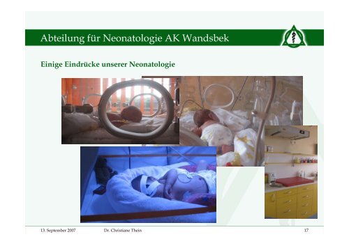 Abteilung für Neonatologie in der Asklepios Klinik Wandsbek