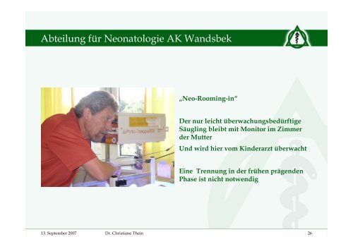 Abteilung für Neonatologie in der Asklepios Klinik Wandsbek