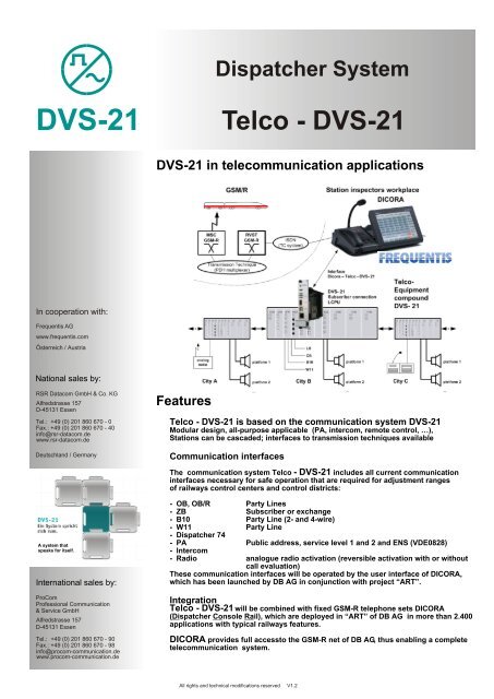 DVS-21 - ProCom Professional Communication and Service GmbH