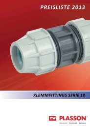 Preisliste Klemmfittings Serie 18 - Plasson