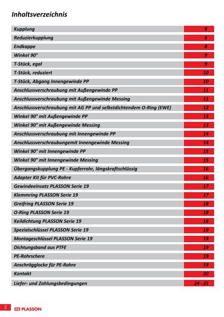 PRODUKTPROGRAMM 2013 - Plasson