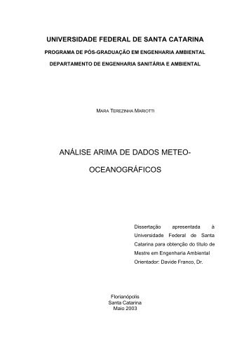 ANÁLISE ARIMA DE DADOS METEO- OCEANOGRÁFICOS