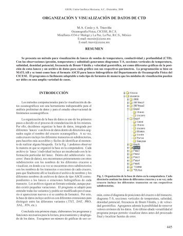 Organización y visualización de datos de CDT - Unión Geofisica ...