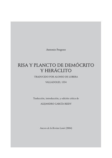 RISA Y PLANCTO DE DEMÓCRITO Y HERÁCLITO - Parnaseo