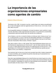 La importancia de las organizaciones ... - Paradigm Shift