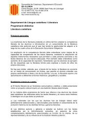 Departament de Llengua castellana i Literatura Programació ...