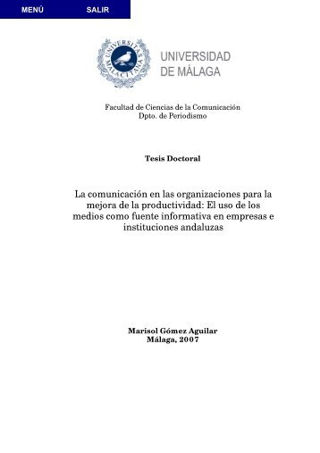 La comunicación en las organizaciones para la mejora de la ...