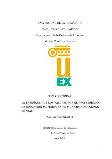 universidad de extremadura facultad de educación tesis doctoral la ...