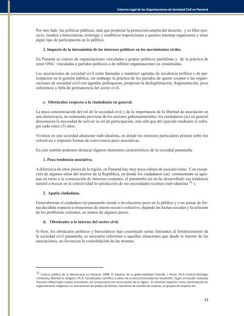 Entorno Legal de las Organizaciones de Sociedad Civil en Panamá