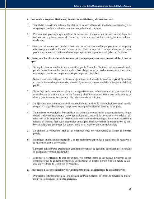 Entorno Legal de las Organizaciones de Sociedad Civil en Panamá