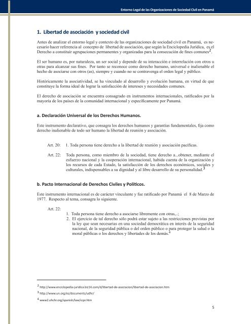 Entorno Legal de las Organizaciones de Sociedad Civil en Panamá