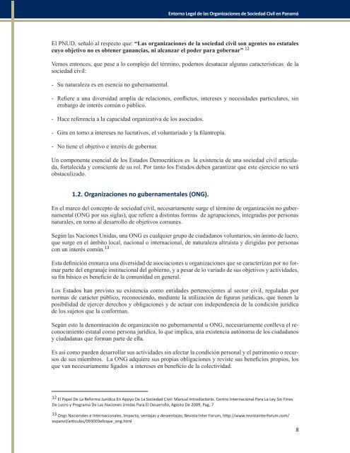 Entorno Legal de las Organizaciones de Sociedad Civil en Panamá