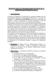 REGISTRO ÚNICO DE ORGANIZACIONES SOCIALES DE LA ...