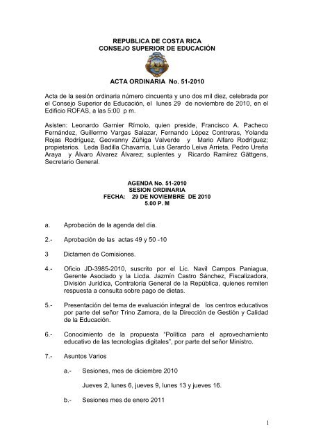 acta aquí - Consejo Superior de Educación Pública