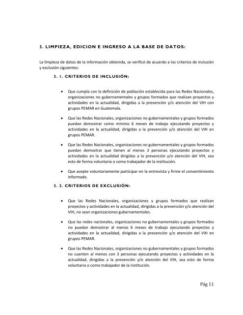 DIAGNSTICO Y MAPEO DE ORGANIZACIONES NO ... - PASCA