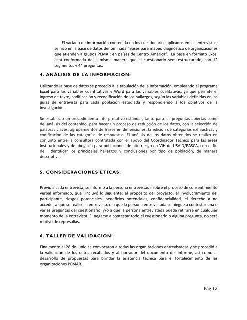 DIAGNSTICO Y MAPEO DE ORGANIZACIONES NO ... - PASCA