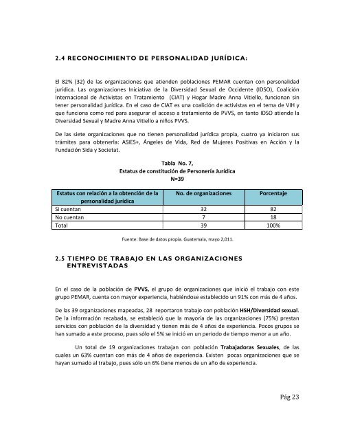 DIAGNSTICO Y MAPEO DE ORGANIZACIONES NO ... - PASCA