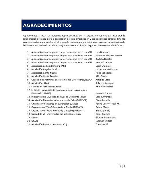 DIAGNSTICO Y MAPEO DE ORGANIZACIONES NO ... - PASCA