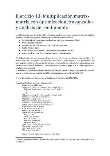 Ejercicio 13: Multiplicación matriz- matriz con optimizaciones ... - DAC