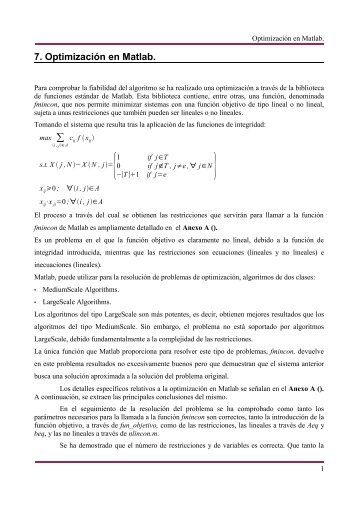 7. Optimización en Matlab.