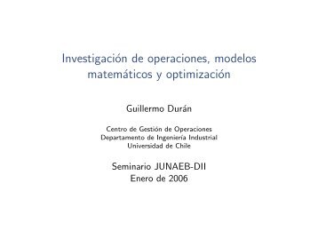 Investigación de operaciones, modelos matemáticos y optimización