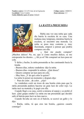 TORRECARDELA INFANTIL cuento la ratita presumida.pdf