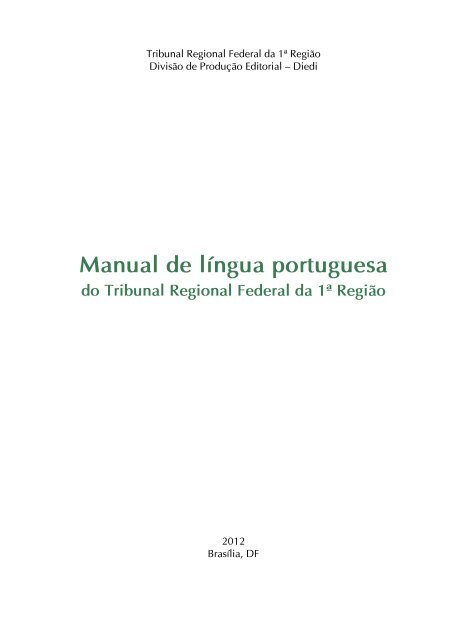 Manual de Língua Portuguesa do TRF1 - Faculdade de Direito