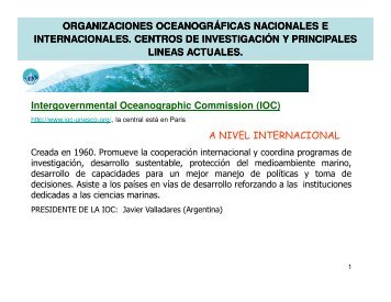 ORGANIZACIONES OCEANOGRÁFICAS NACIONALES E ...