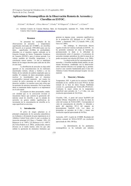 Aplicaciones Oceanográficas de la Observación Remota de ...