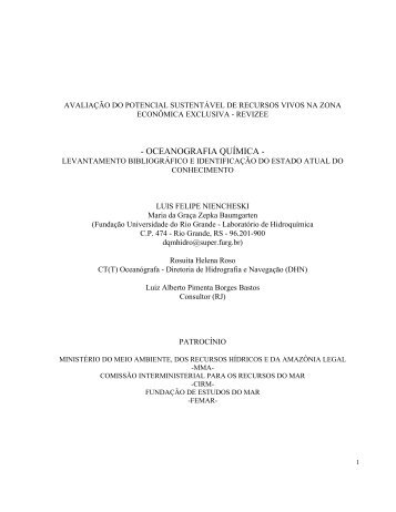 OCEANOGRAFIA QUÍMICA - Ministério do Meio Ambiente