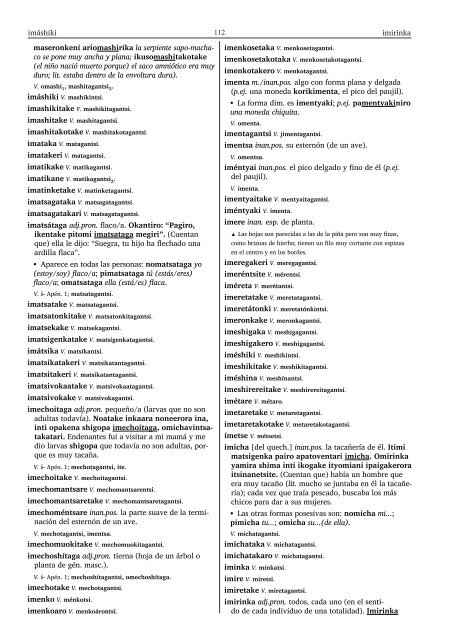 Diccionario machiguenga-castellano {ISO: mcb]