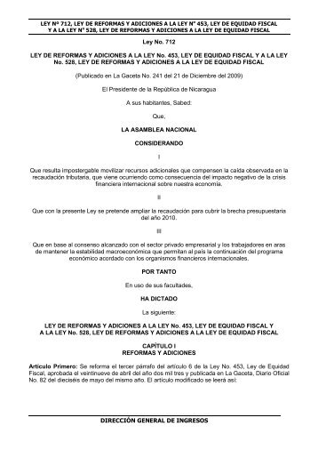 Ley N° 712 - Dirección General de Ingresos DGI