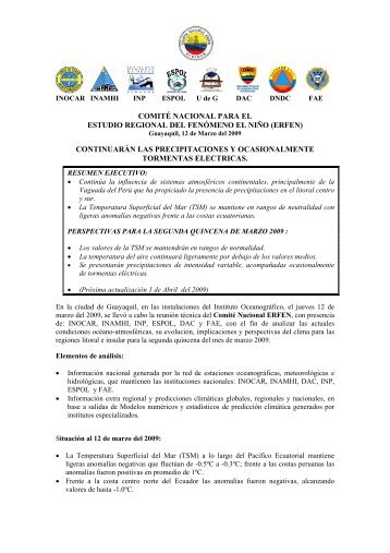 comité nacional para el estudio regional del fenómeno el niño (erfen)