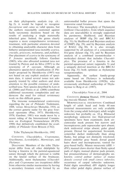 phylogenetic relationships and classification of didelphid marsupials ...