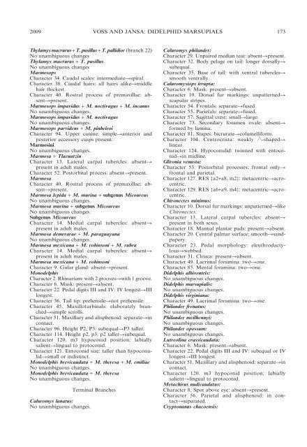 phylogenetic relationships and classification of didelphid marsupials ...