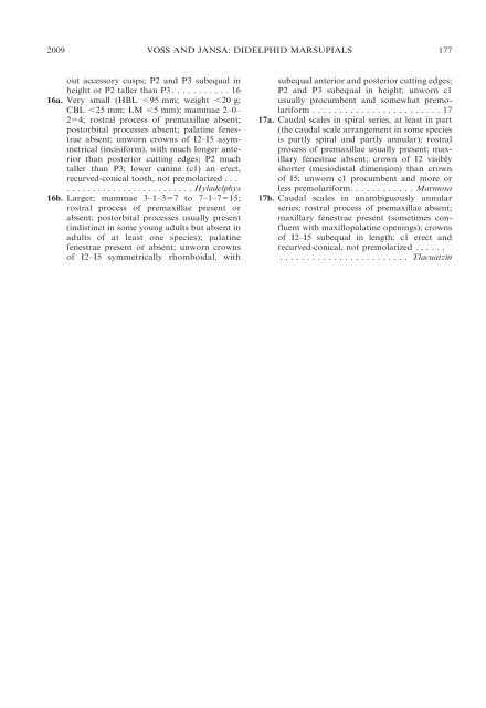 phylogenetic relationships and classification of didelphid marsupials ...