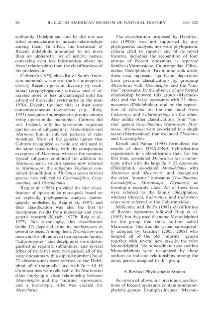 phylogenetic relationships and classification of didelphid marsupials ...