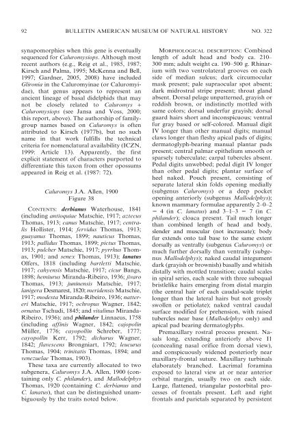 phylogenetic relationships and classification of didelphid marsupials ...