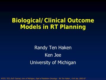 Biological/Clinical Outcome Models in RT Planning