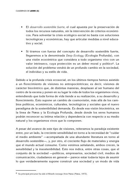 lA EVOluCiÓn SOStEniBlE (ii) ApUNtES pARA UNA SAliDA RAzONAblE