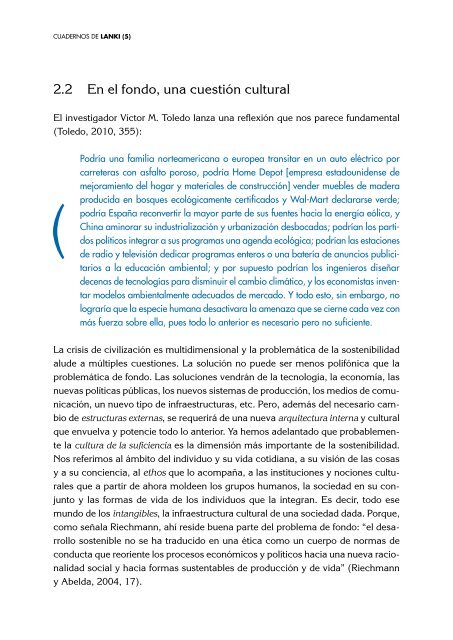 lA EVOluCiÓn SOStEniBlE (ii) ApUNtES pARA UNA SAliDA RAzONAblE